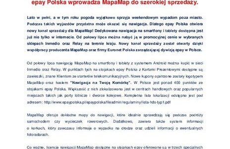 epay Polska wprowadza MapaMap do szerokiej sprzedaży