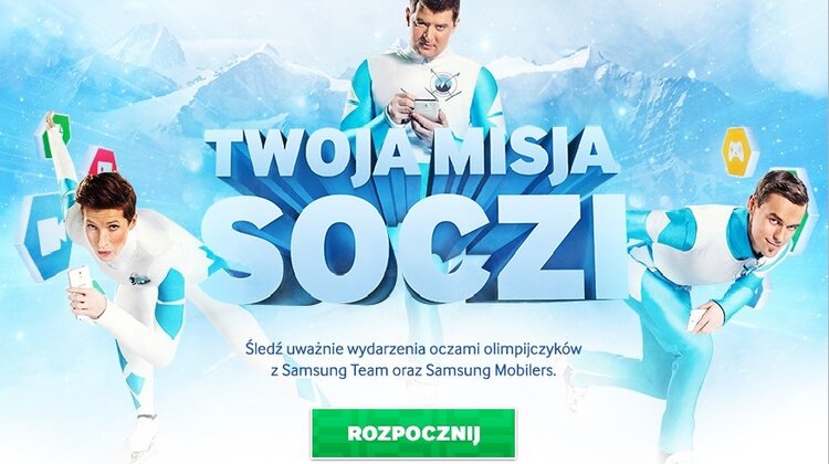 Samsung rozpoczyna Twoją Misję Soczi wydarzenia, technologie - Samsung, oficjalny światowy partner XXII Zimowych Igrzysk Olimpijskich Soczi 2014, przygotował dla wszystkich fanów sportu i nowoczesnej technologii specjalny konkurs. Za pośrednictwem dedykowanej aplikacji „Twoja Misja Soczi” każdy będzie miał szansę wygrać flagowy produkt marki, jakim jest smartfon Samsung Galaxy Note3.