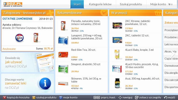 Najczęściej potrzebne leki, suplementy, kosmetyki, w zasięgu pilota na Samsung Smart TV