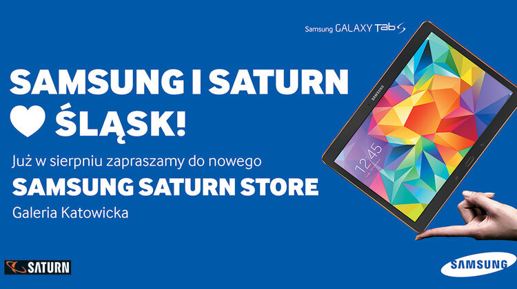 Saturn i Samsung łączą siły. Wielkie otwarcie Samsung Saturn Store! nowe produkty, usługi, technologie - Już 7 sierpnia o godzinie 17:00 sieć Saturn przy współpracy z firmą Samsung otworzy w Galerii Katowickiej pierwszy Samsung Saturn Store – sklep dedykowany klientom zainteresowanym najnowszymi technologiami i innowacjami z segmentu urządzeń premium.
