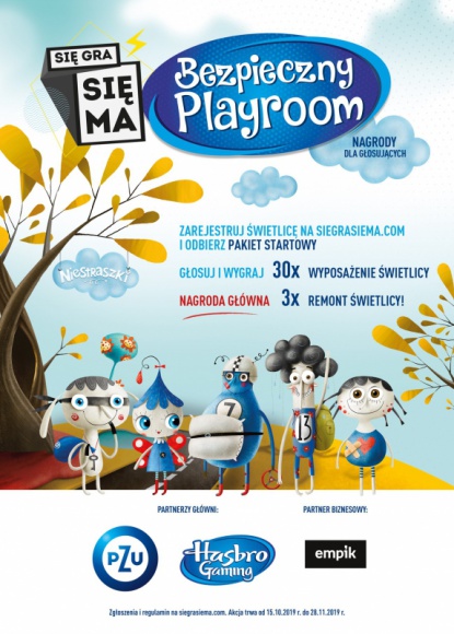 Bezpieczne i nowoczesne świetlice szkolne od Hasbro i PZU BIZNES, Edukacja - Ruszyła druga edycja akcji społecznej „Się gra, się ma” pod hasłem „Bezpieczny Playroom”. Wspólne przedsięwzięcie Hasbro i PZU jest skierowane do wszystkich szkół podstawowych i placówek wychowawczych w Polsce i ma na celu wsparcie finansowe w modernizacji świetlic.